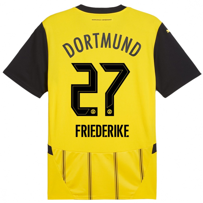 Men Football Burczik Friederike #27 Yellow Black Home Jersey 2024/25 T-Shirt Nz