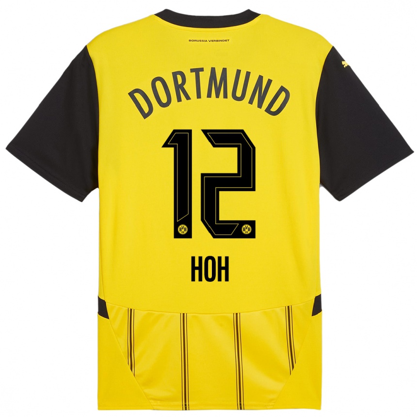 Men Football Hendrik Hoh #12 Yellow Black Home Jersey 2024/25 T-Shirt Nz