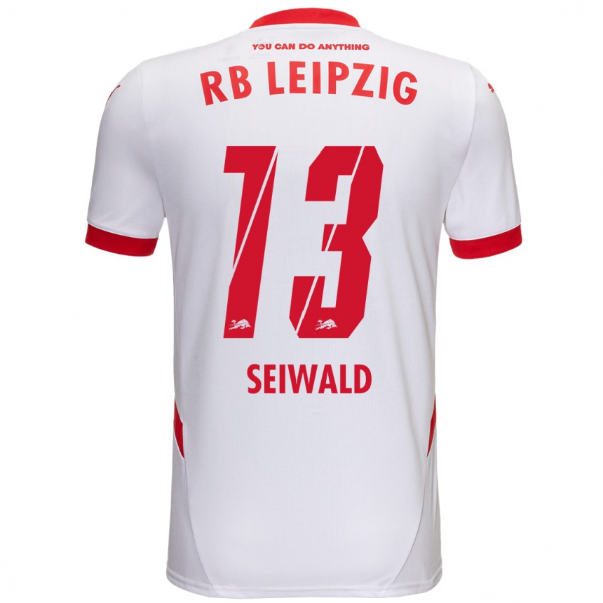 Men Football Nicolas Seiwald #13 White Red Home Jersey 2024/25 T-Shirt Nz