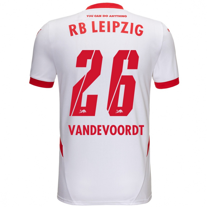 Men Football Maarten Vandevoordt #26 White Red Home Jersey 2024/25 T-Shirt Nz