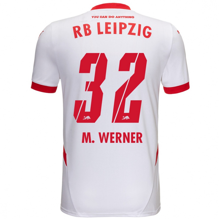 Men Football Mia Werner #32 White Red Home Jersey 2024/25 T-Shirt Nz