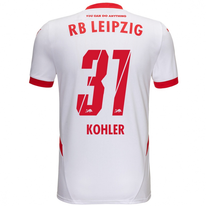 Men Football Tim Köhler #31 White Red Home Jersey 2024/25 T-Shirt Nz