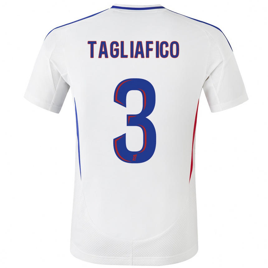 Men Football Nicolas Tagliafico #3 White Blue Home Jersey 2024/25 T-Shirt Nz