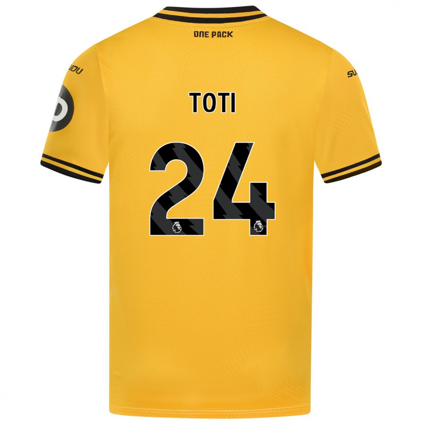 Men Football Toti #24 Yellow Home Jersey 2024/25 T-Shirt Nz