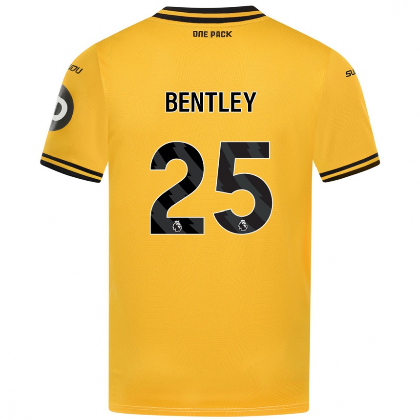 Men Football Daniel Bentley #25 Yellow Home Jersey 2024/25 T-Shirt Nz