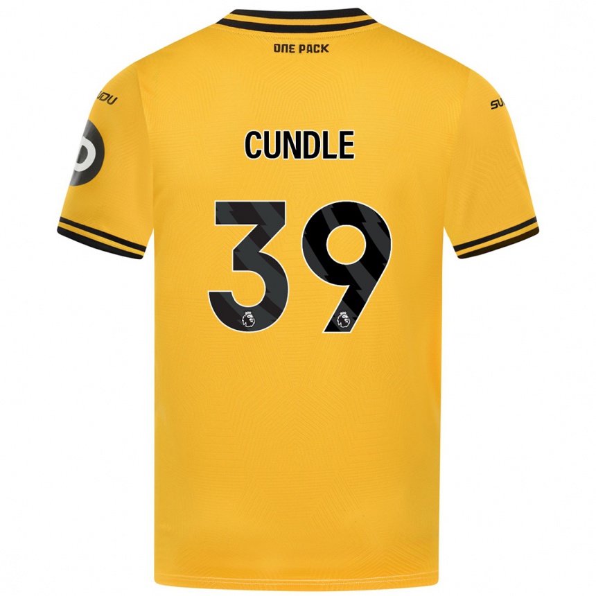 Men Football Luke Cundle #39 Yellow Home Jersey 2024/25 T-Shirt Nz