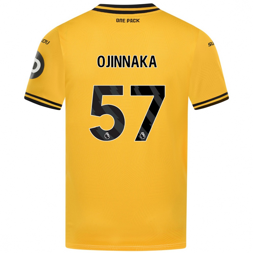 Men Football Temple Ojinnaka #57 Yellow Home Jersey 2024/25 T-Shirt Nz