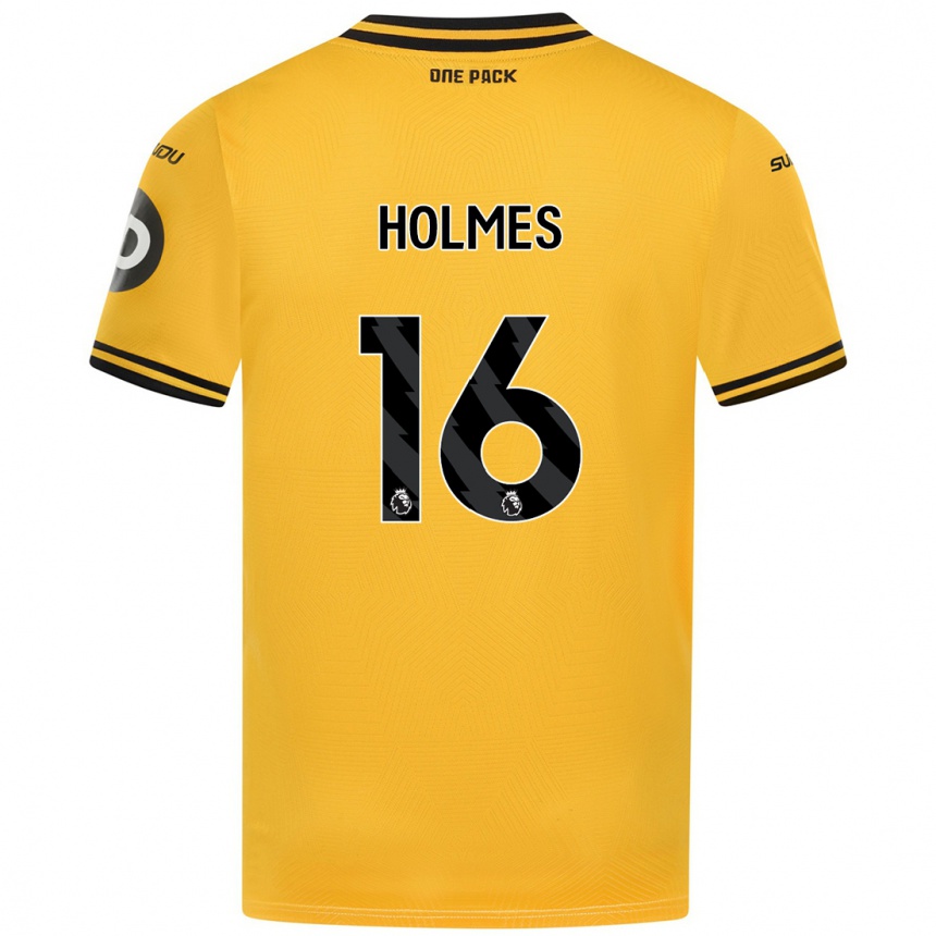 Men Football Summer Holmes #16 Yellow Home Jersey 2024/25 T-Shirt Nz