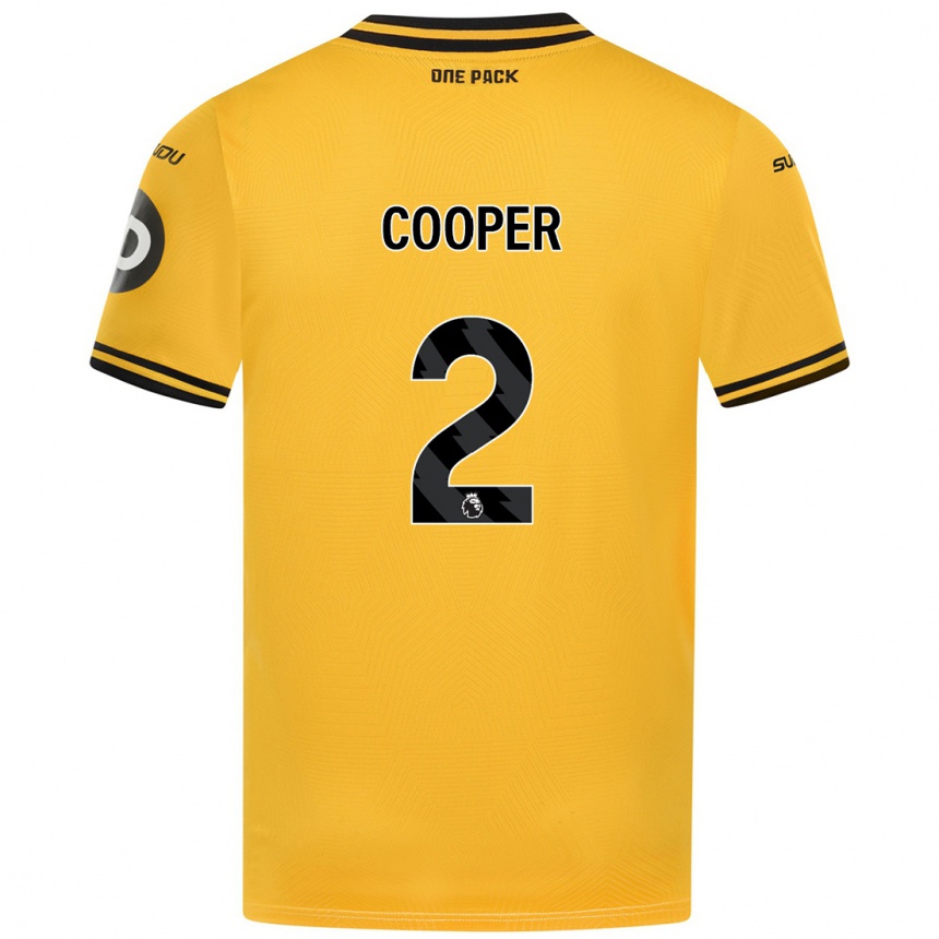 Men Football Laura Cooper #2 Yellow Home Jersey 2024/25 T-Shirt Nz