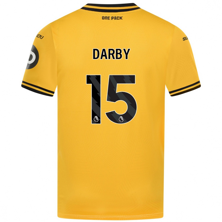 Men Football Kelly Darby #15 Yellow Home Jersey 2024/25 T-Shirt Nz