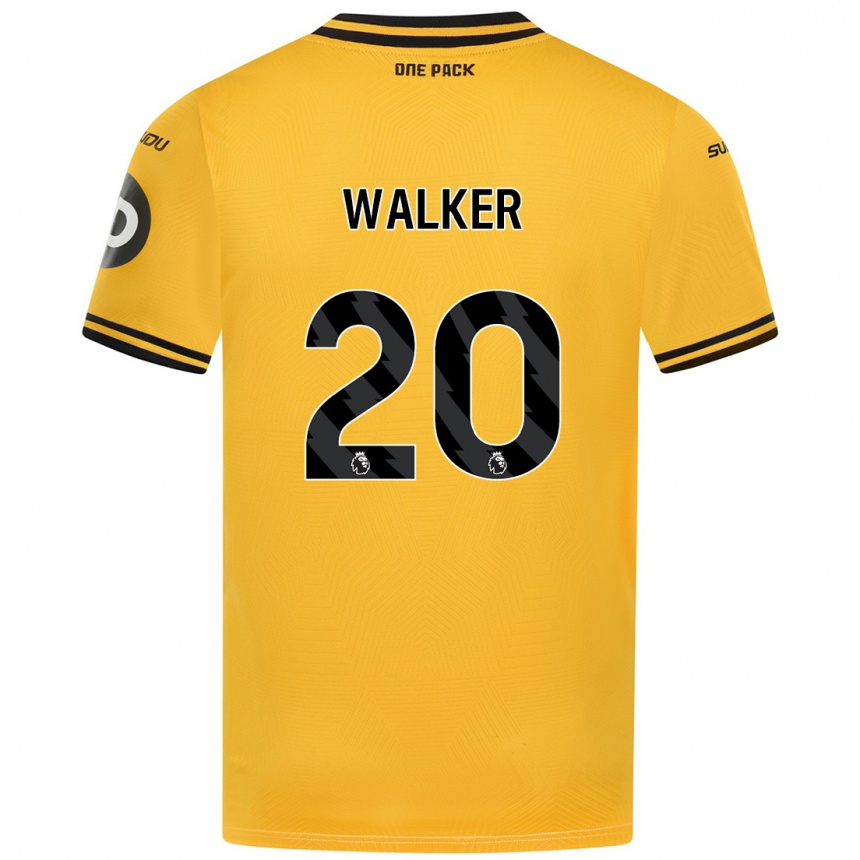 Men Football Lowri Walker #20 Yellow Home Jersey 2024/25 T-Shirt Nz