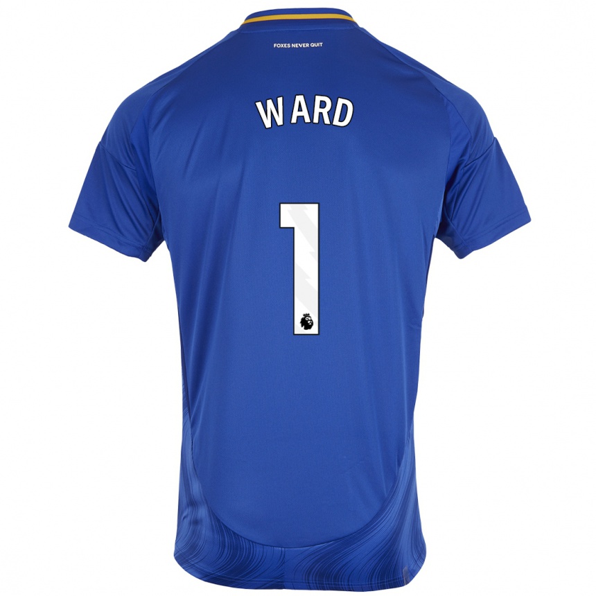 Men Football Danny Ward #1 Blue White Home Jersey 2024/25 T-Shirt Nz