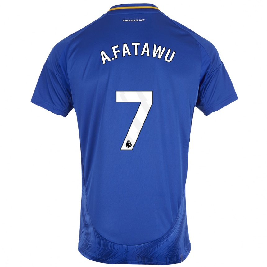 Men Football Issahaku Fatawu #7 Blue White Home Jersey 2024/25 T-Shirt Nz