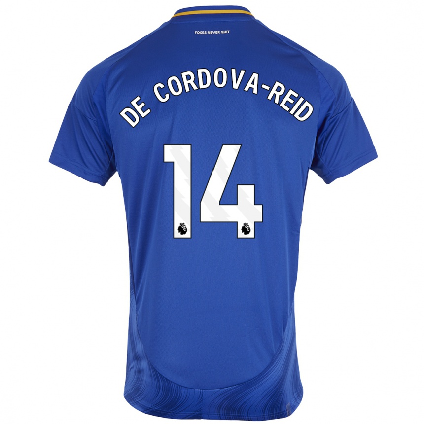 Men Football Bobby De Cordova-Reid #14 Blue White Home Jersey 2024/25 T-Shirt Nz