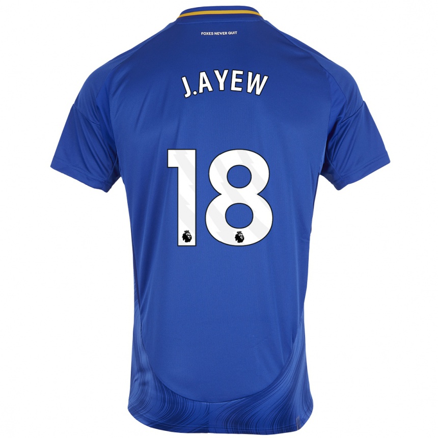 Men Football Ayew #18 Blue White Home Jersey 2024/25 T-Shirt Nz