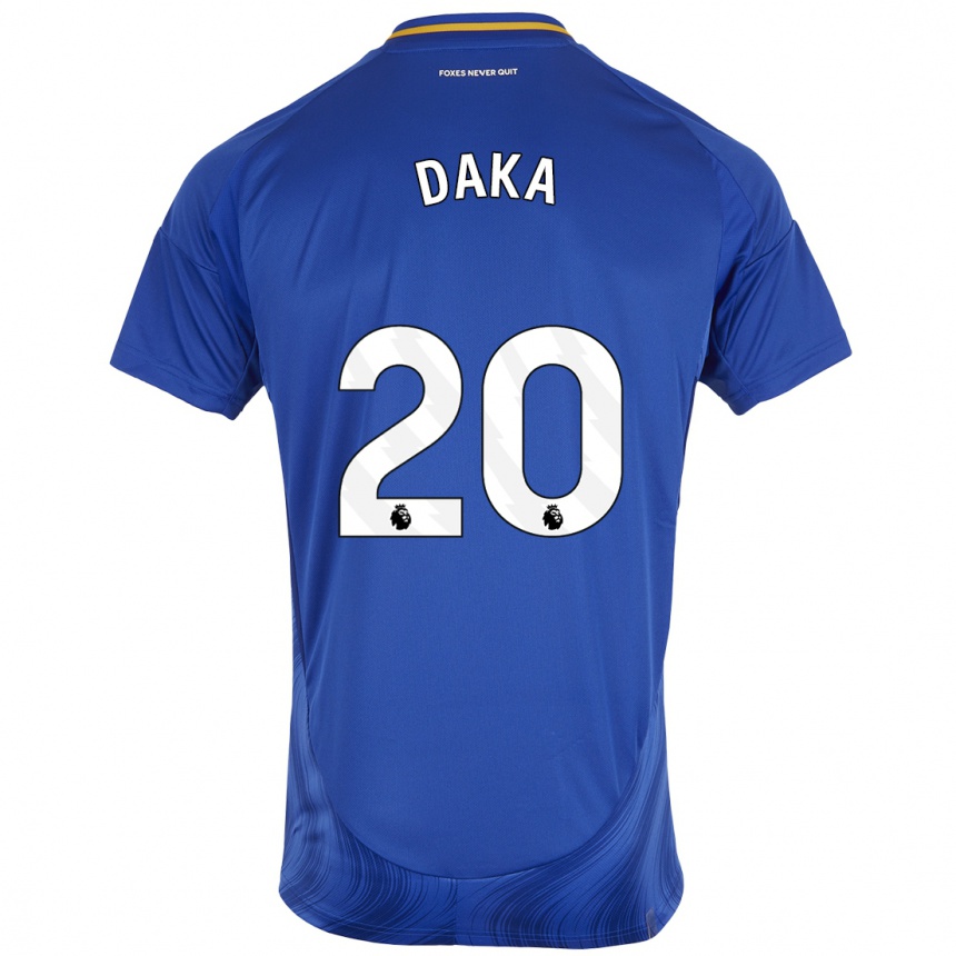 Men Football Patson Daka #20 Blue White Home Jersey 2024/25 T-Shirt Nz