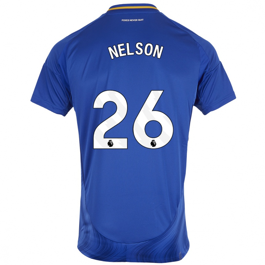 Men Football Ben Nelson #26 Blue White Home Jersey 2024/25 T-Shirt Nz