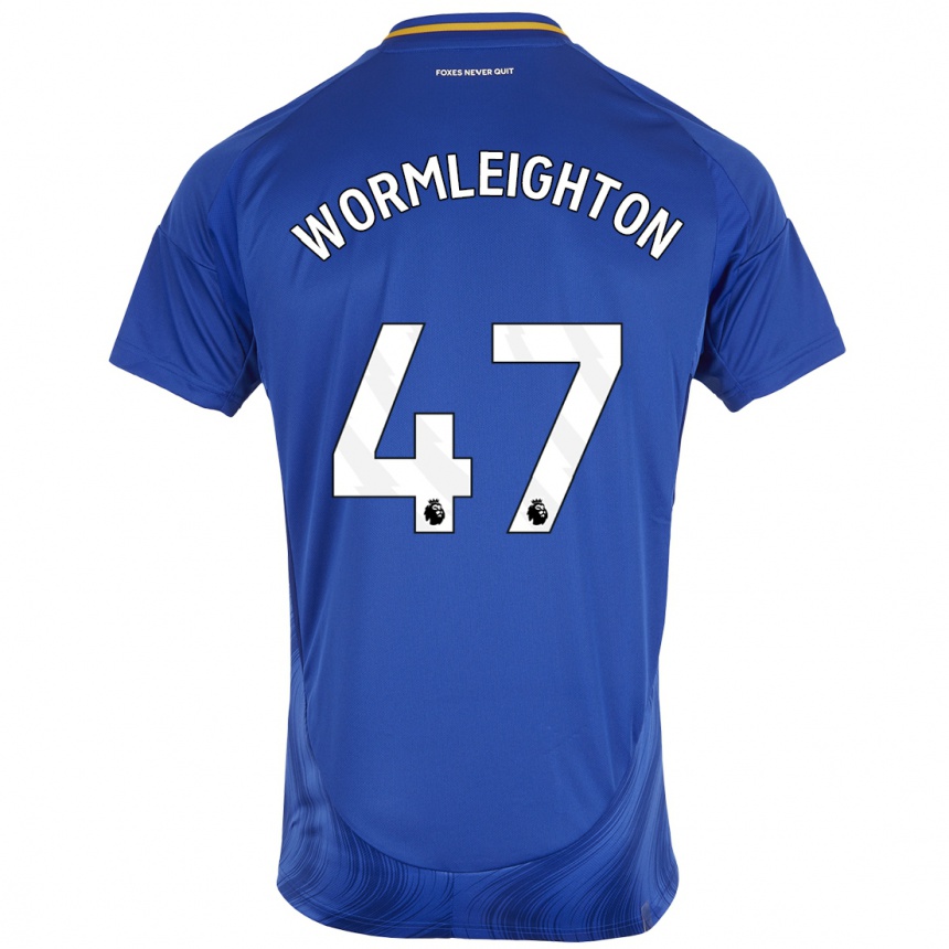 Men Football Joe Wormleighton #47 Blue White Home Jersey 2024/25 T-Shirt Nz