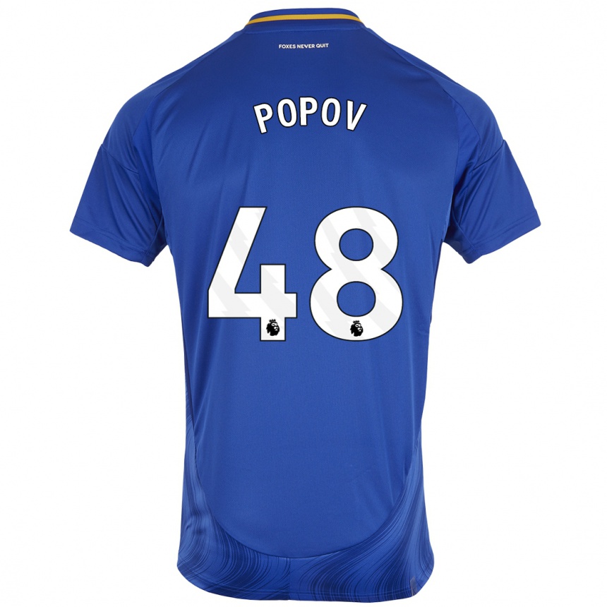 Men Football Chris Popov #48 Blue White Home Jersey 2024/25 T-Shirt Nz