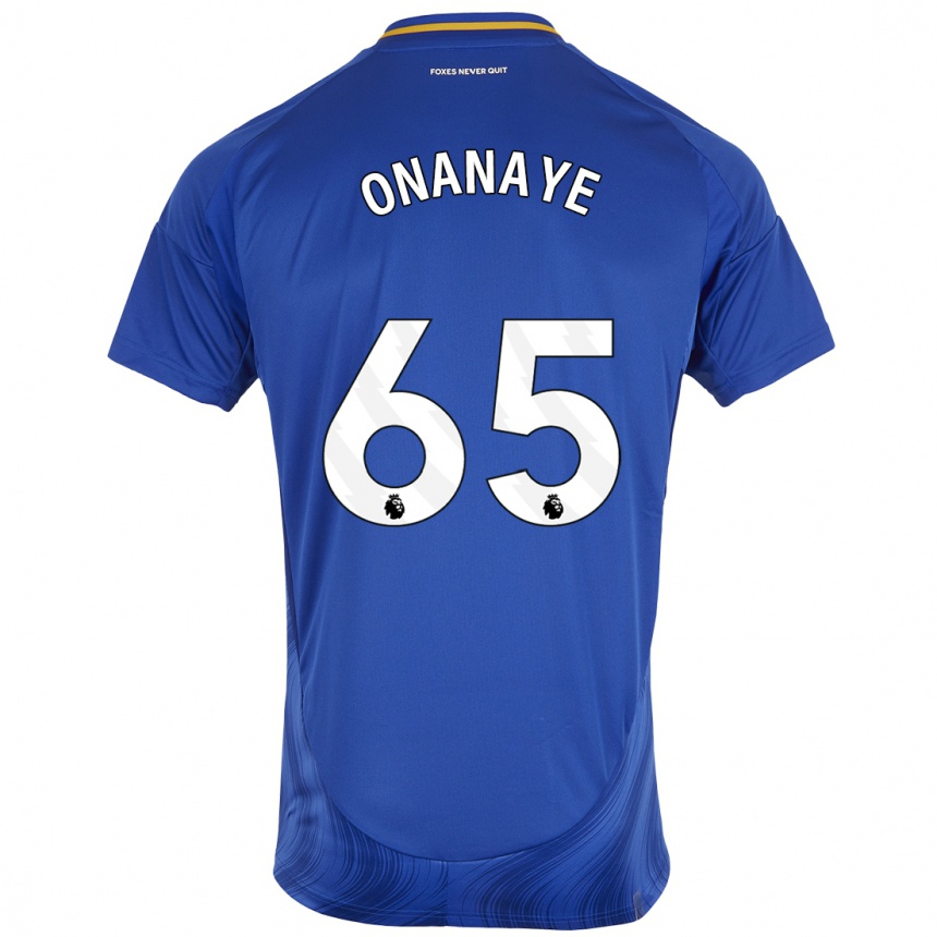 Men Football Toby Onanaye #65 Blue White Home Jersey 2024/25 T-Shirt Nz