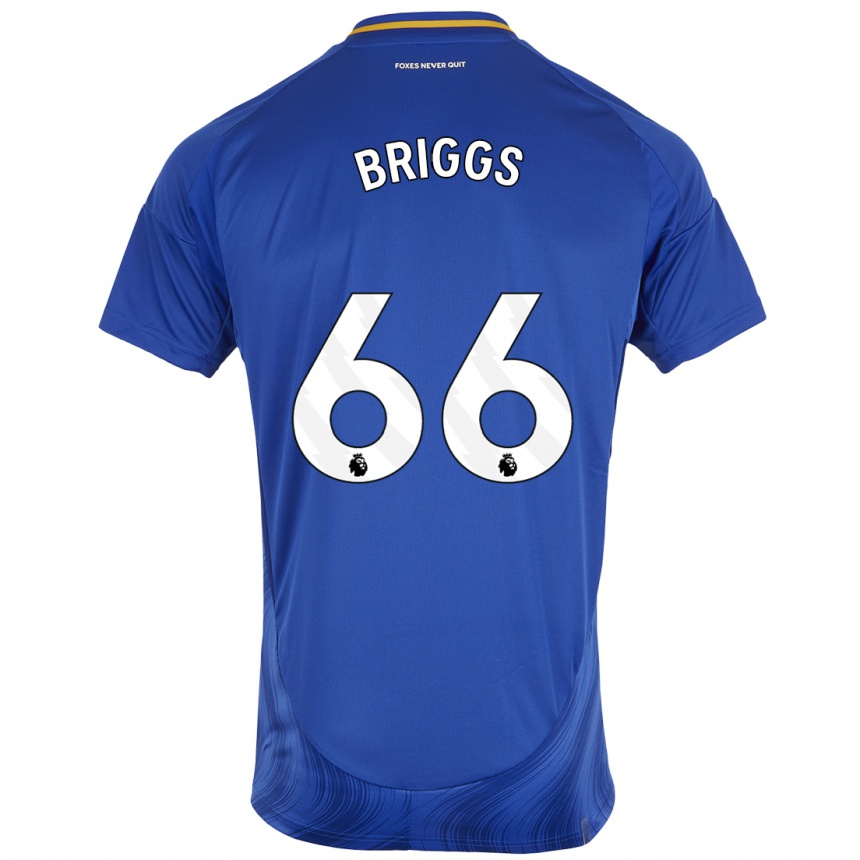 Men Football Logan Briggs #66 Blue White Home Jersey 2024/25 T-Shirt Nz