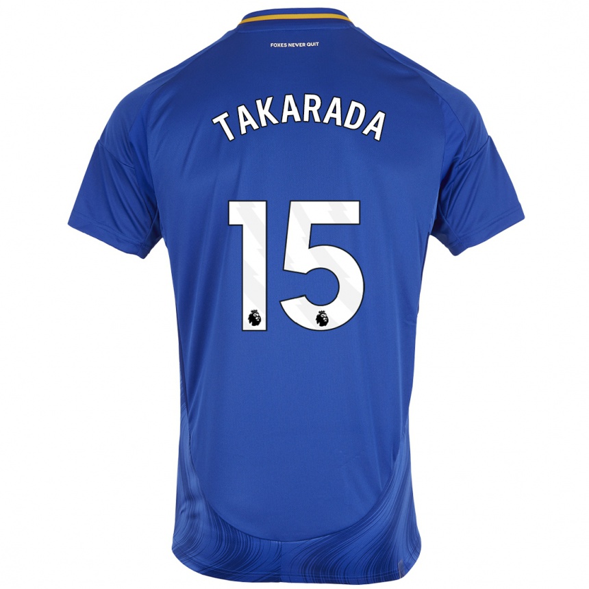 Men Football Saori Takarada #15 Blue White Home Jersey 2024/25 T-Shirt Nz