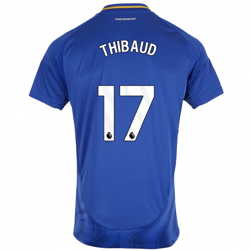 Men Football Julie Thibaud #17 Blue White Home Jersey 2024/25 T-Shirt Nz