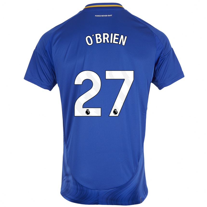 Men Football Shannon O'brien #27 Blue White Home Jersey 2024/25 T-Shirt Nz