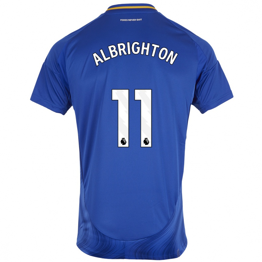 Men Football Marc Albrighton #11 Blue White Home Jersey 2024/25 T-Shirt Nz