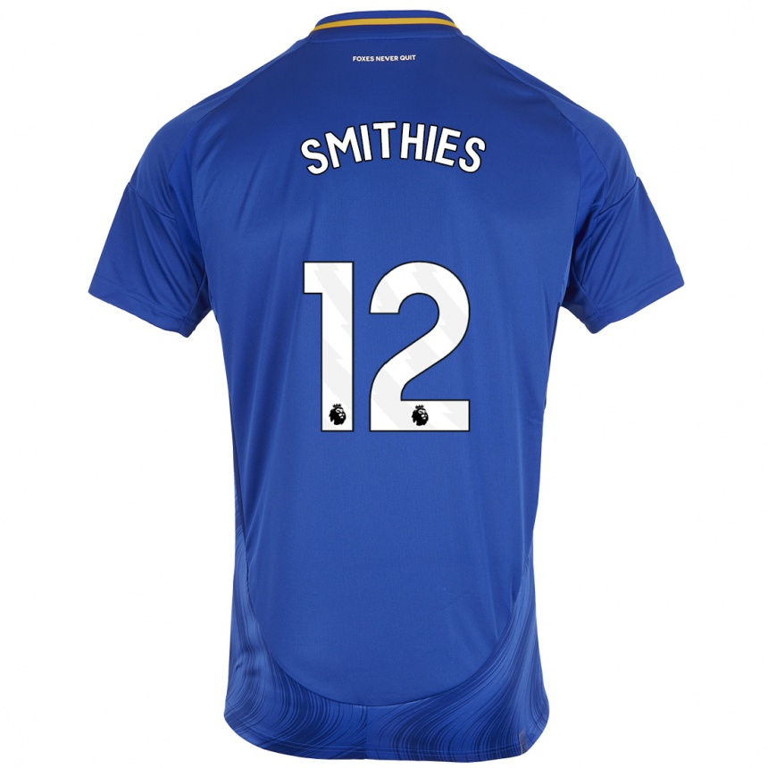 Men Football Alex Smithies #12 Blue White Home Jersey 2024/25 T-Shirt Nz