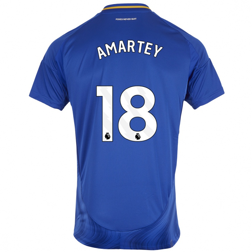 Men Football Daniel Amartey #18 Blue White Home Jersey 2024/25 T-Shirt Nz