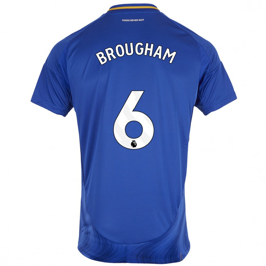 Men Football Georgia Brougham #6 Blue White Home Jersey 2024/25 T-Shirt Nz