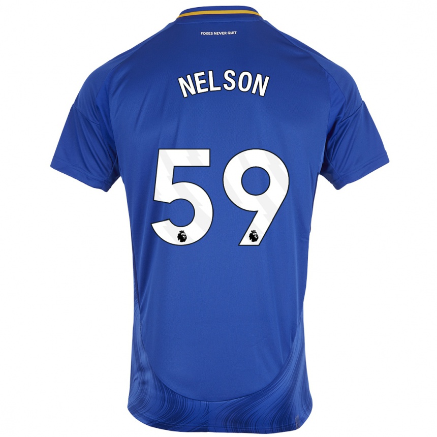 Men Football Ronny Nelson #59 Blue White Home Jersey 2024/25 T-Shirt Nz