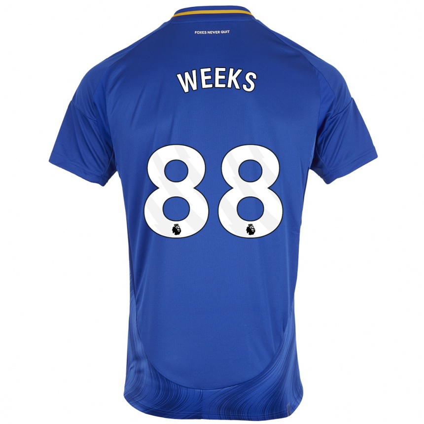 Men Football Tyler Weeks #88 Blue White Home Jersey 2024/25 T-Shirt Nz