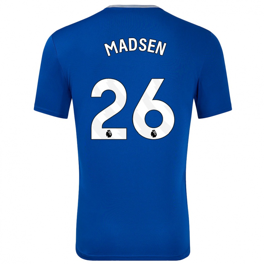 Men Football Rikke Madsen #26 Blue With Home Jersey 2024/25 T-Shirt Nz