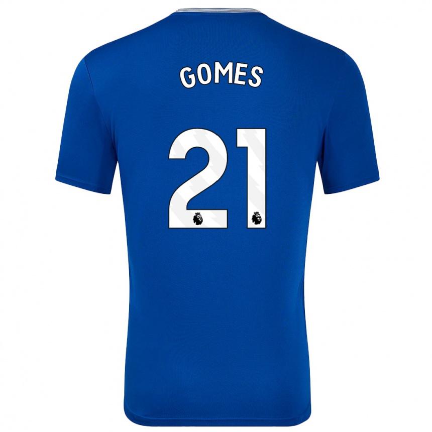 Men Football Andre Gomes #21 Blue With Home Jersey 2024/25 T-Shirt Nz