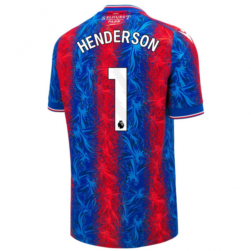 Men Football Dean Henderson #1 Red Blue Stripes Home Jersey 2024/25 T-Shirt Nz