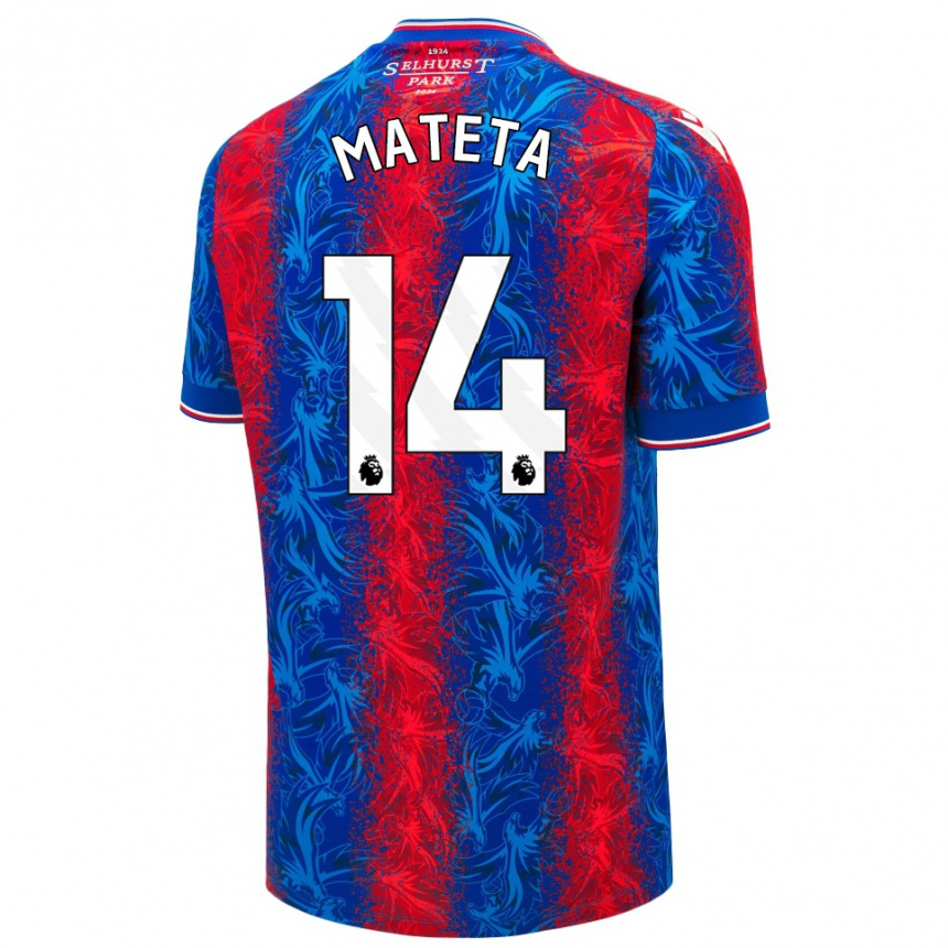 Men Football Jean-Philippe Mateta #14 Red Blue Stripes Home Jersey 2024/25 T-Shirt Nz