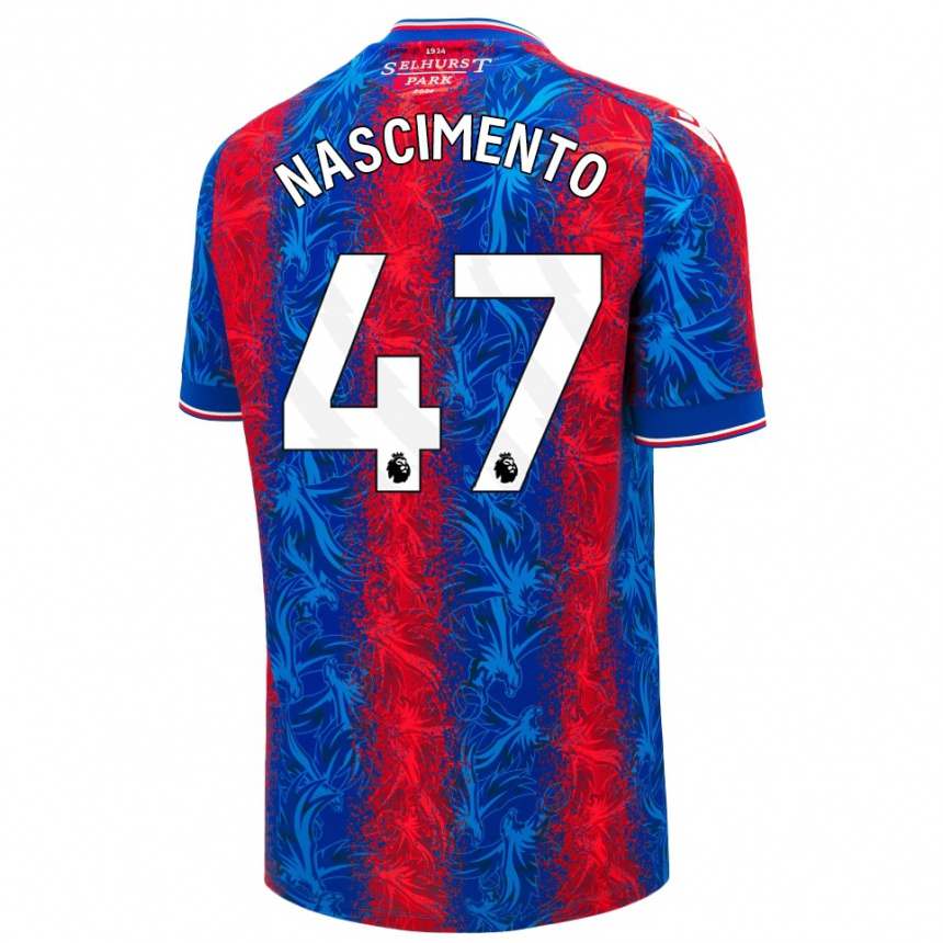 Men Football Adler Nascimento #47 Red Blue Stripes Home Jersey 2024/25 T-Shirt Nz