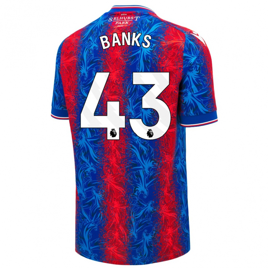 Men Football Scott Banks #43 Red Blue Stripes Home Jersey 2024/25 T-Shirt Nz