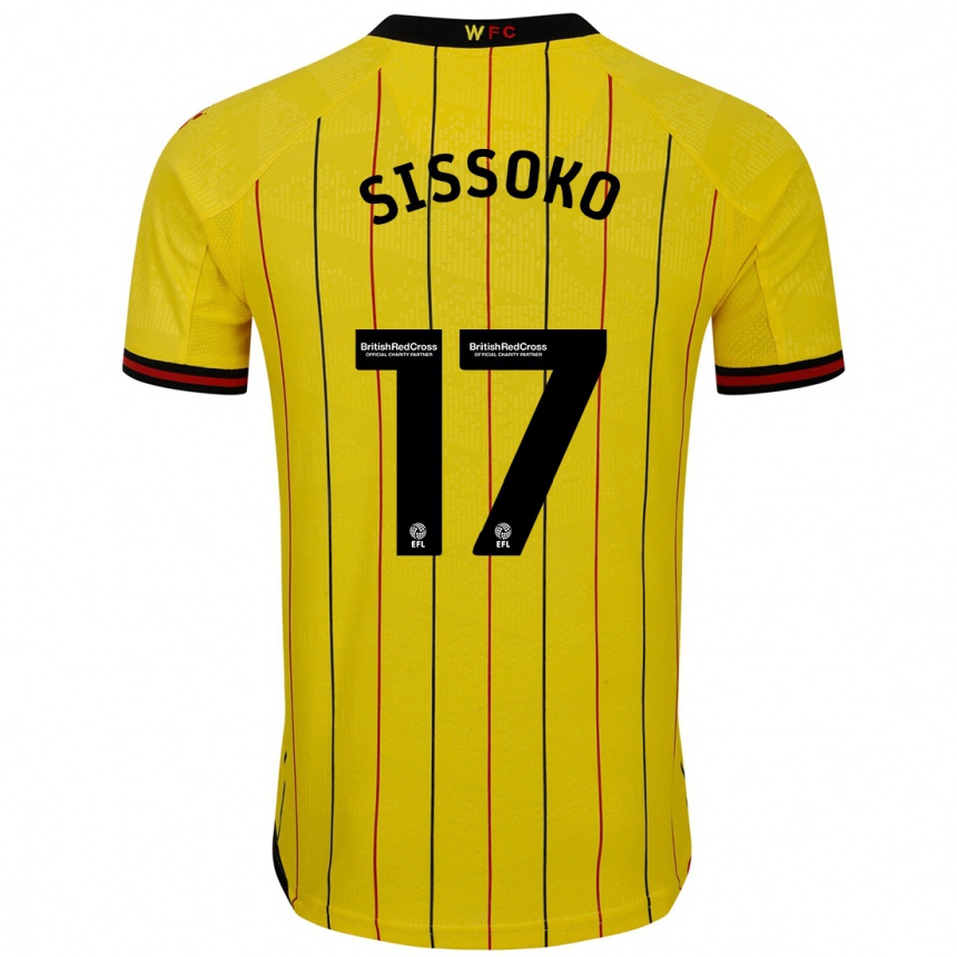 Men Football Moussa Sissoko #17 Yellow Black Home Jersey 2024/25 T-Shirt Nz