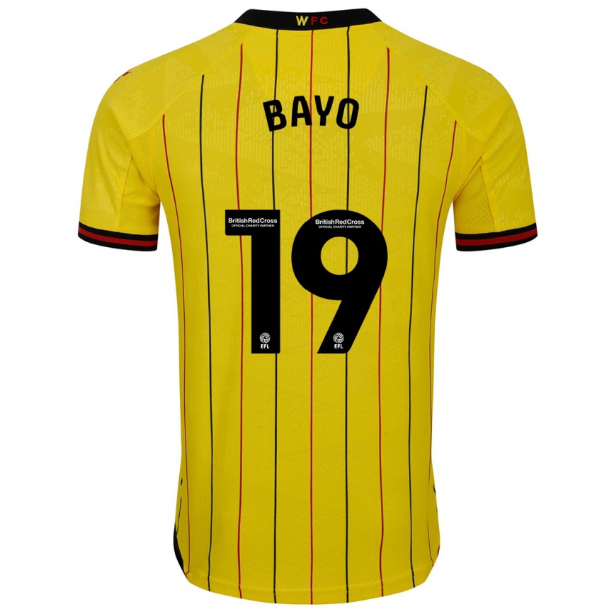 Men Football Vakoun Bayo #19 Yellow Black Home Jersey 2024/25 T-Shirt Nz