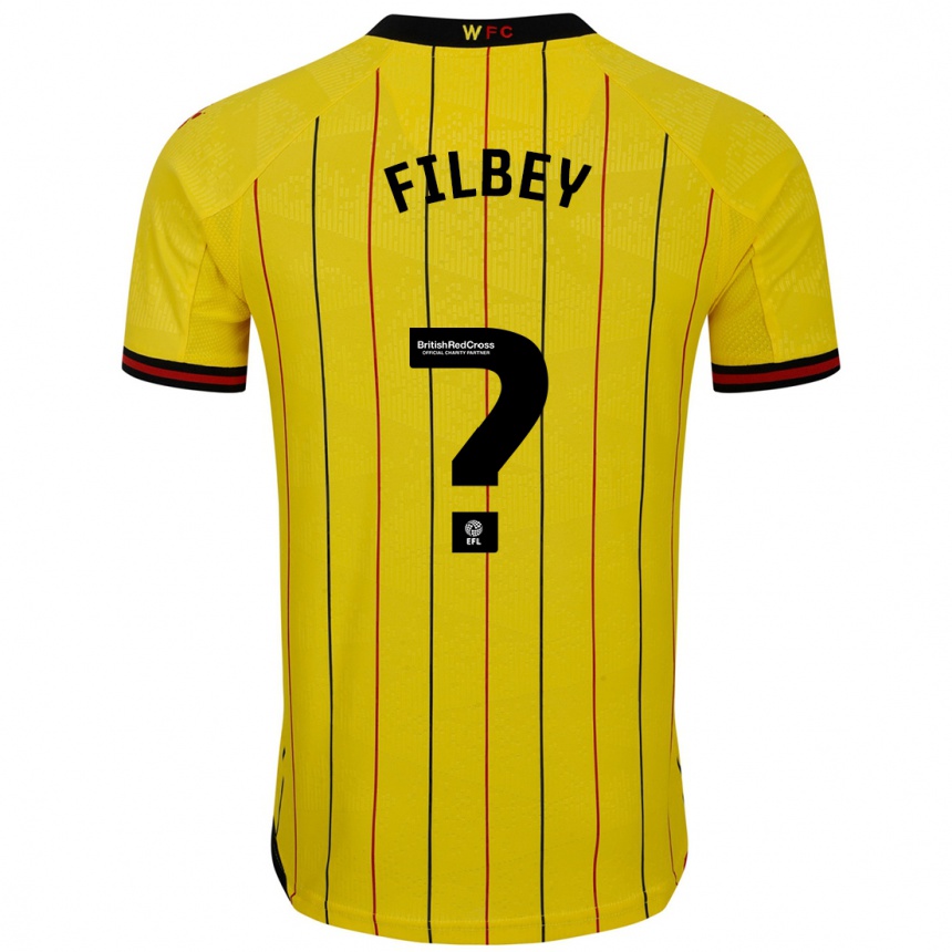 Men Football Anna Filbey #0 Yellow Black Home Jersey 2024/25 T-Shirt Nz