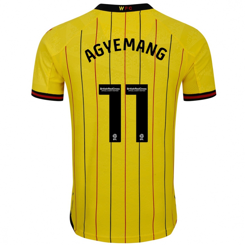 Men Football Michelle Agyemang #11 Yellow Black Home Jersey 2024/25 T-Shirt Nz