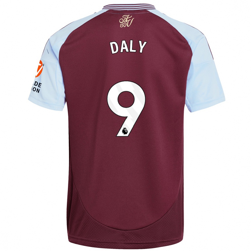 Men Football Rachel Daly #9 Burgundy Sky Blue Home Jersey 2024/25 T-Shirt Nz