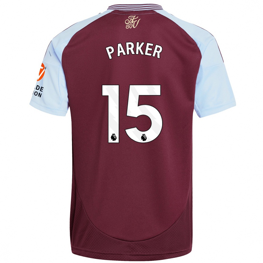 Men Football Lucy Parker #15 Burgundy Sky Blue Home Jersey 2024/25 T-Shirt Nz