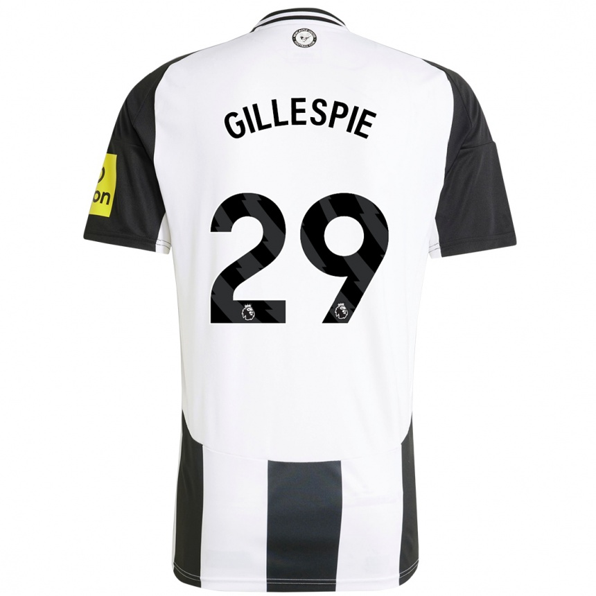 Men Football Mark Gillespie #29 White Black Home Jersey 2024/25 T-Shirt Nz