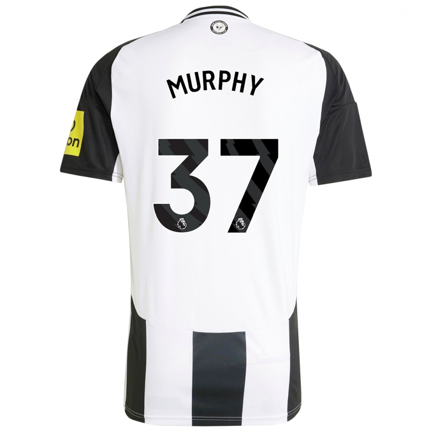 Men Football Alex Murphy #37 White Black Home Jersey 2024/25 T-Shirt Nz