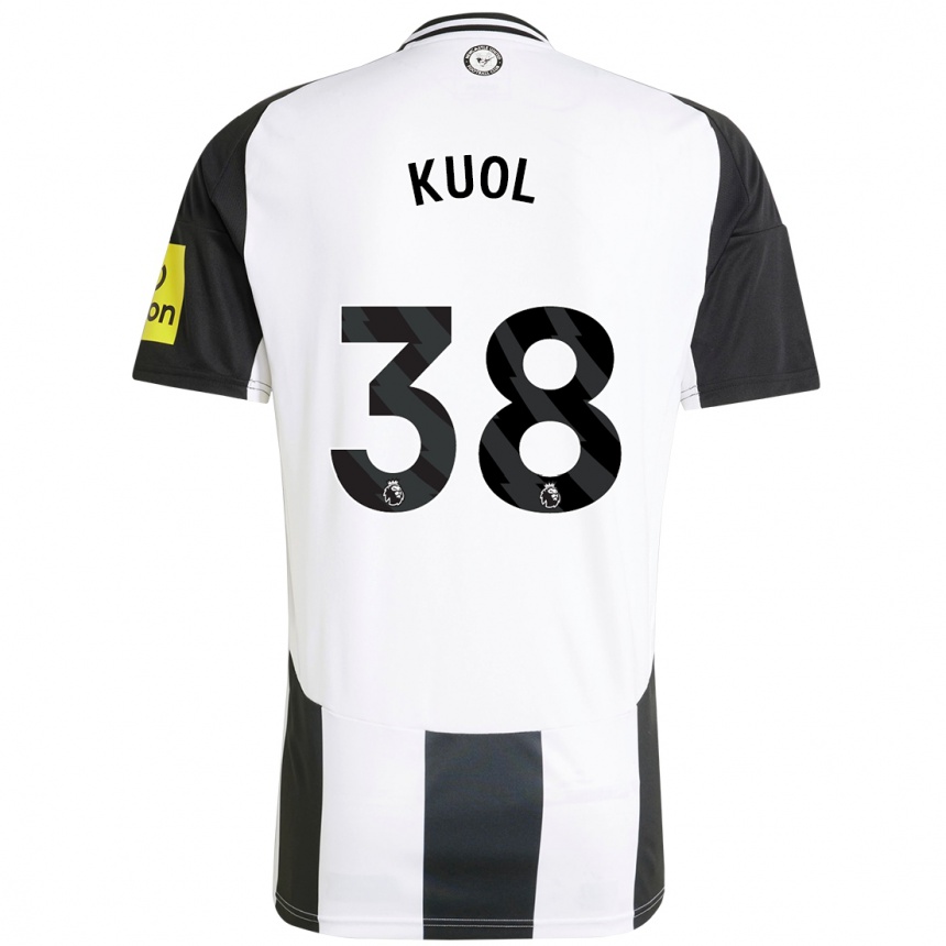 Men Football Garang Kuol #38 White Black Home Jersey 2024/25 T-Shirt Nz