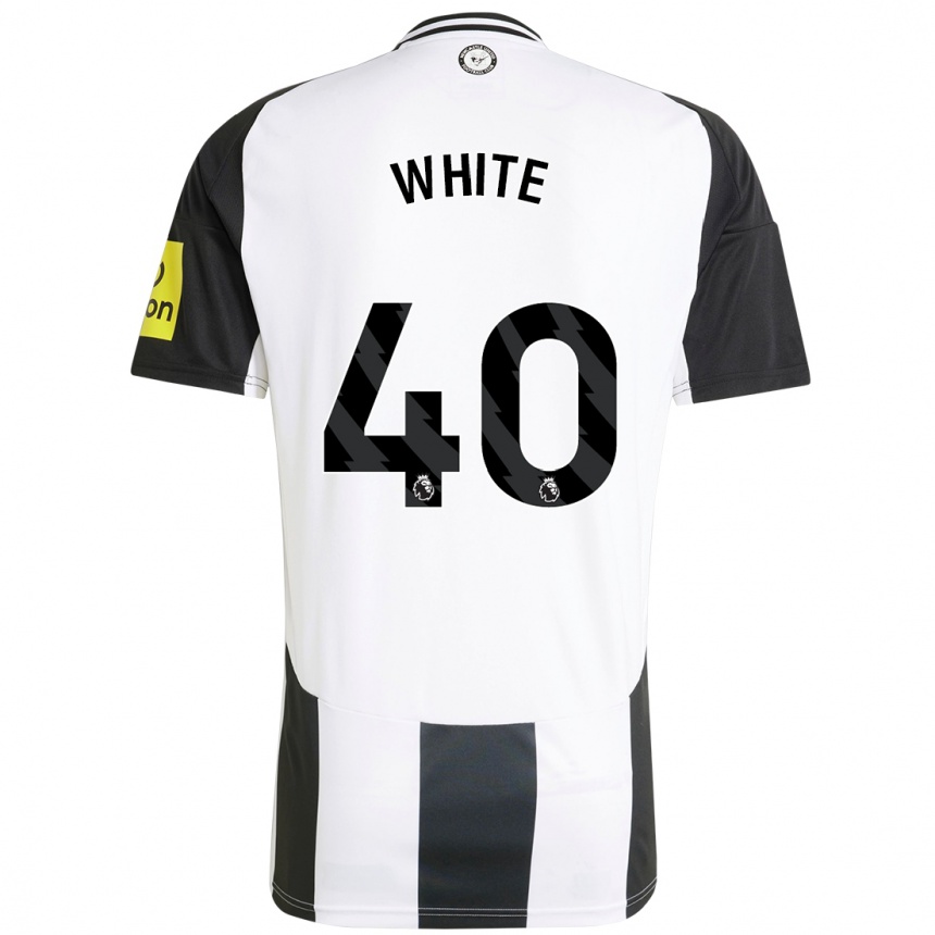 Men Football Joe White #40 White Black Home Jersey 2024/25 T-Shirt Nz